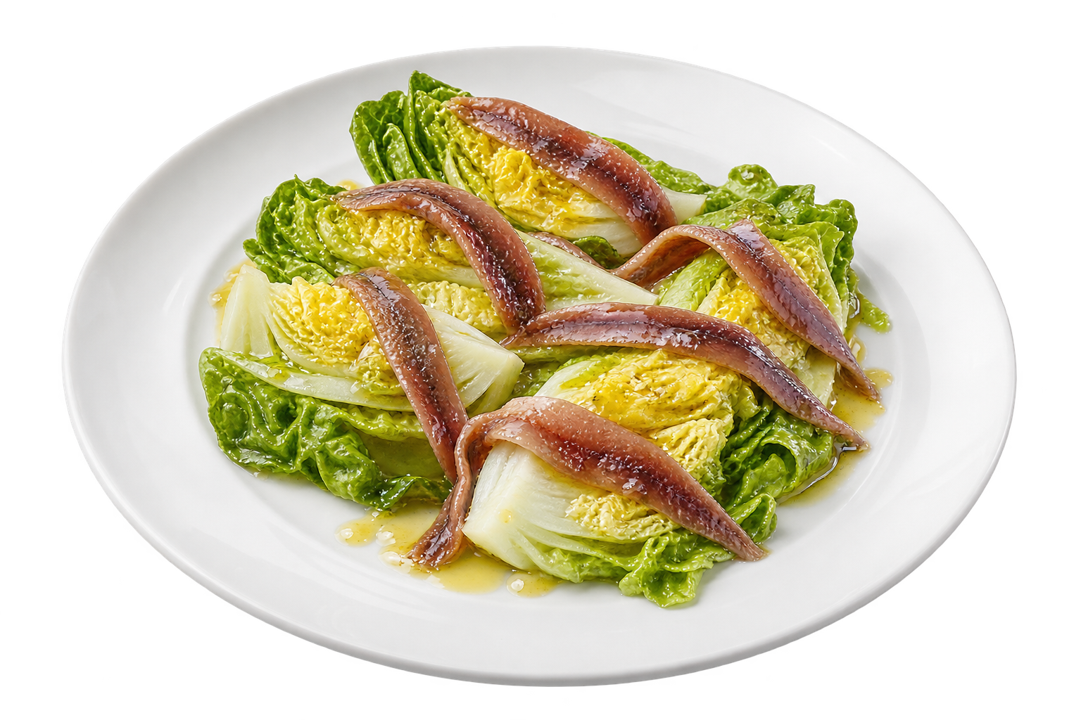 Cogollos con anchoas